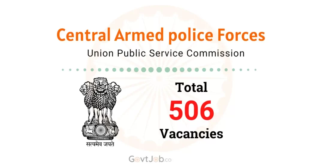 Application invited for the recruitment of 506 Assistant Commandants in Central Armed Police Forces. Apply now 2024!