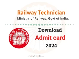 Railway RRB Technician Admit Card download 2024.