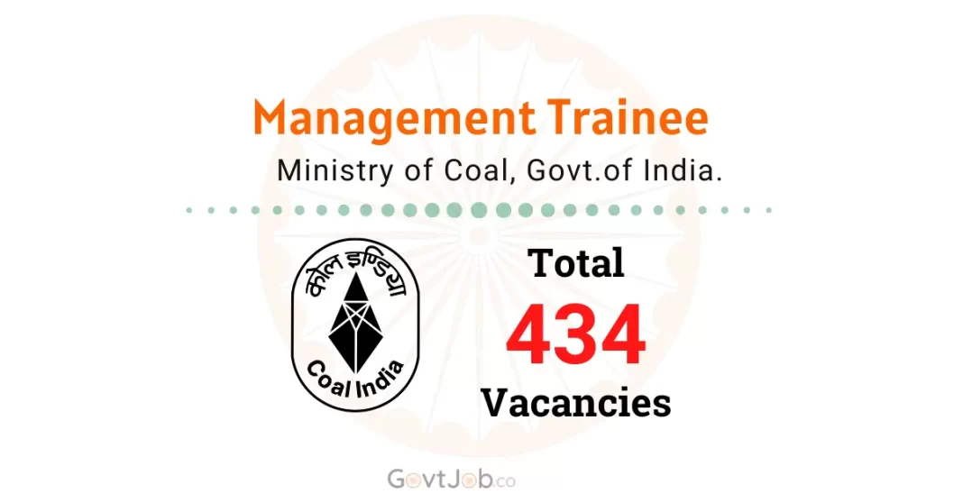 Coal India Management Trainee Recruitment 2025 For 434 Vacancies.