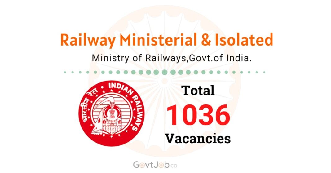 RRB Ministerial & Isolated Recruitment 2024 for 1036 Vacancies.