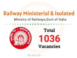 RRB Ministerial & Isolated Recruitment 2024 for 1036 Vacancies.