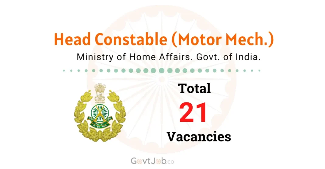 ITBP Head Constable (Motor Mechanic) Recruitment 2026.