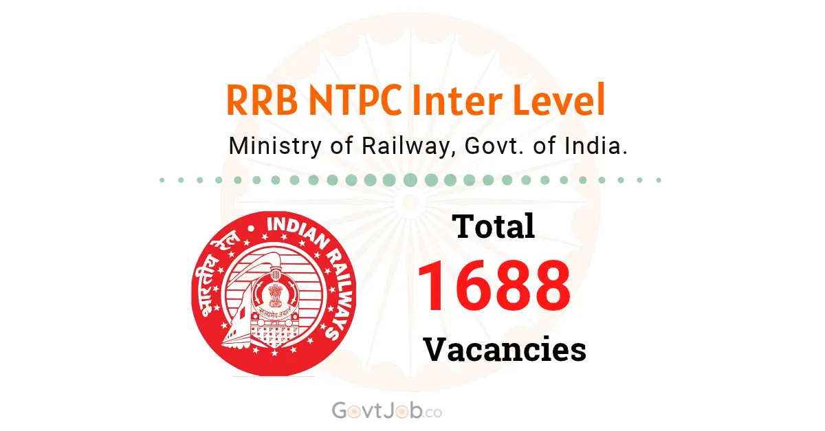 RRB NTPC Inter Level Recruitment 2026. RRB NTPC Inter Level Recruitment 2026.